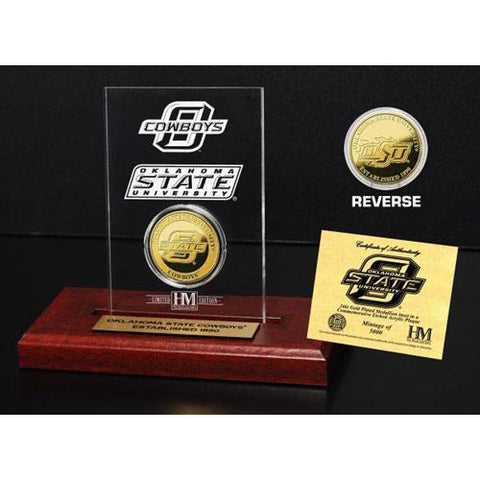 Oklahoma State University 24KT Gold Coin Etched Acrylic