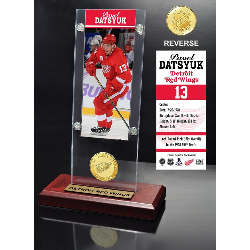 Pavel Datsyuk Ticket & Bronze Coin Acrylic Desk Top