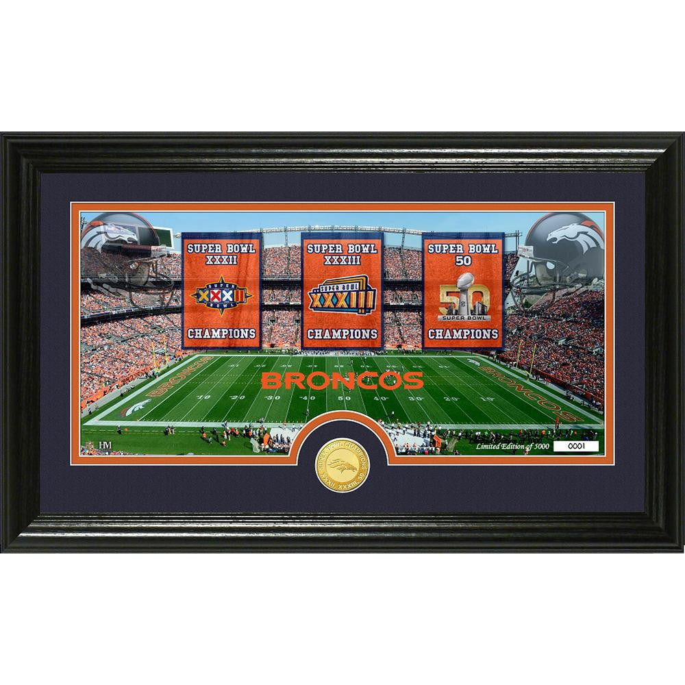 Denver Broncos Super Bowl Traditions Bronze Coin Panoramic Photo Mint