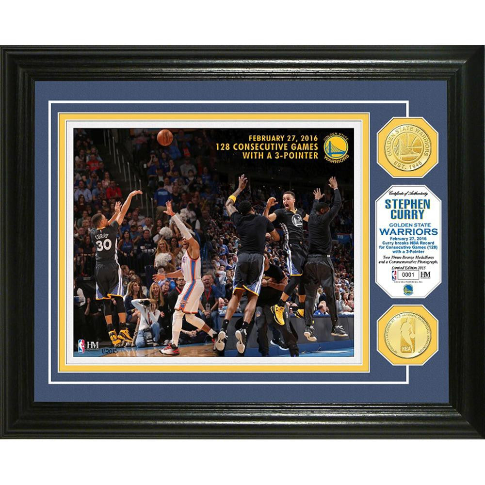 Stephen Curry Consecutive 3-Pointers Bronze Coin Photo Mint