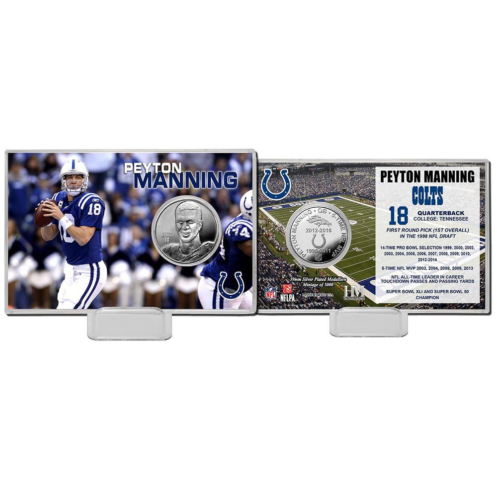 Peyton Manning Colts Career Silver Coin Card
