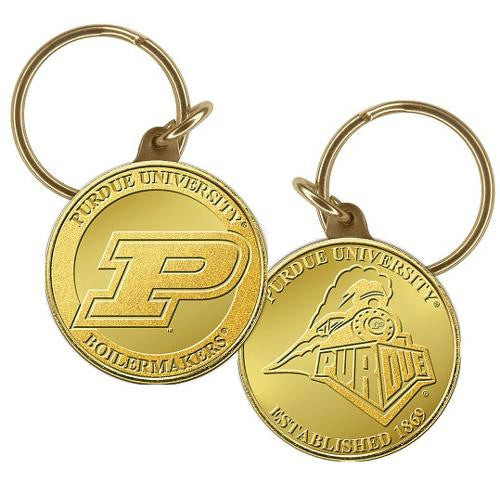 Purdue  University  Bronze Coin Keychain