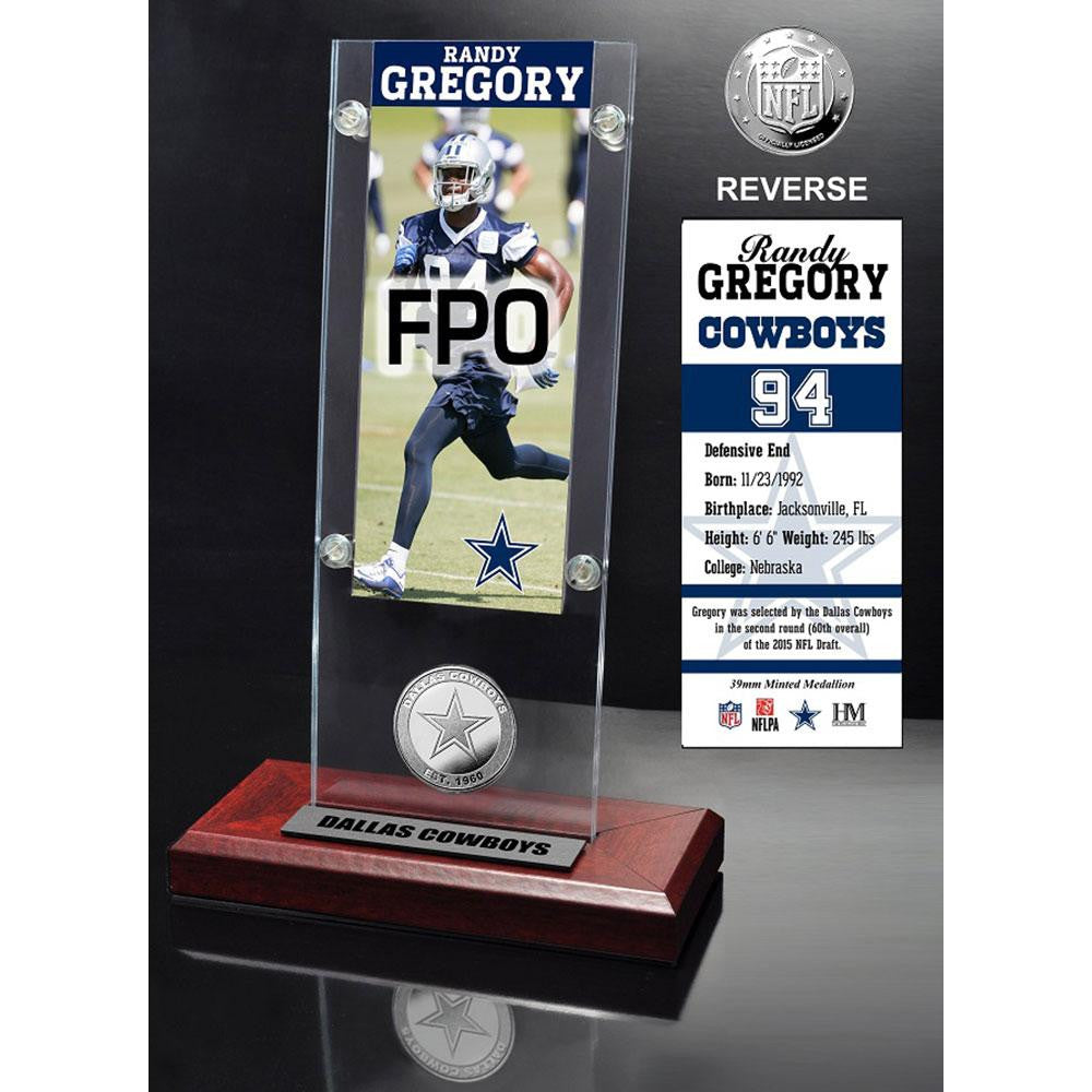 Randy Gregory Ticket & Minted Coin Acrylic Desk Top
