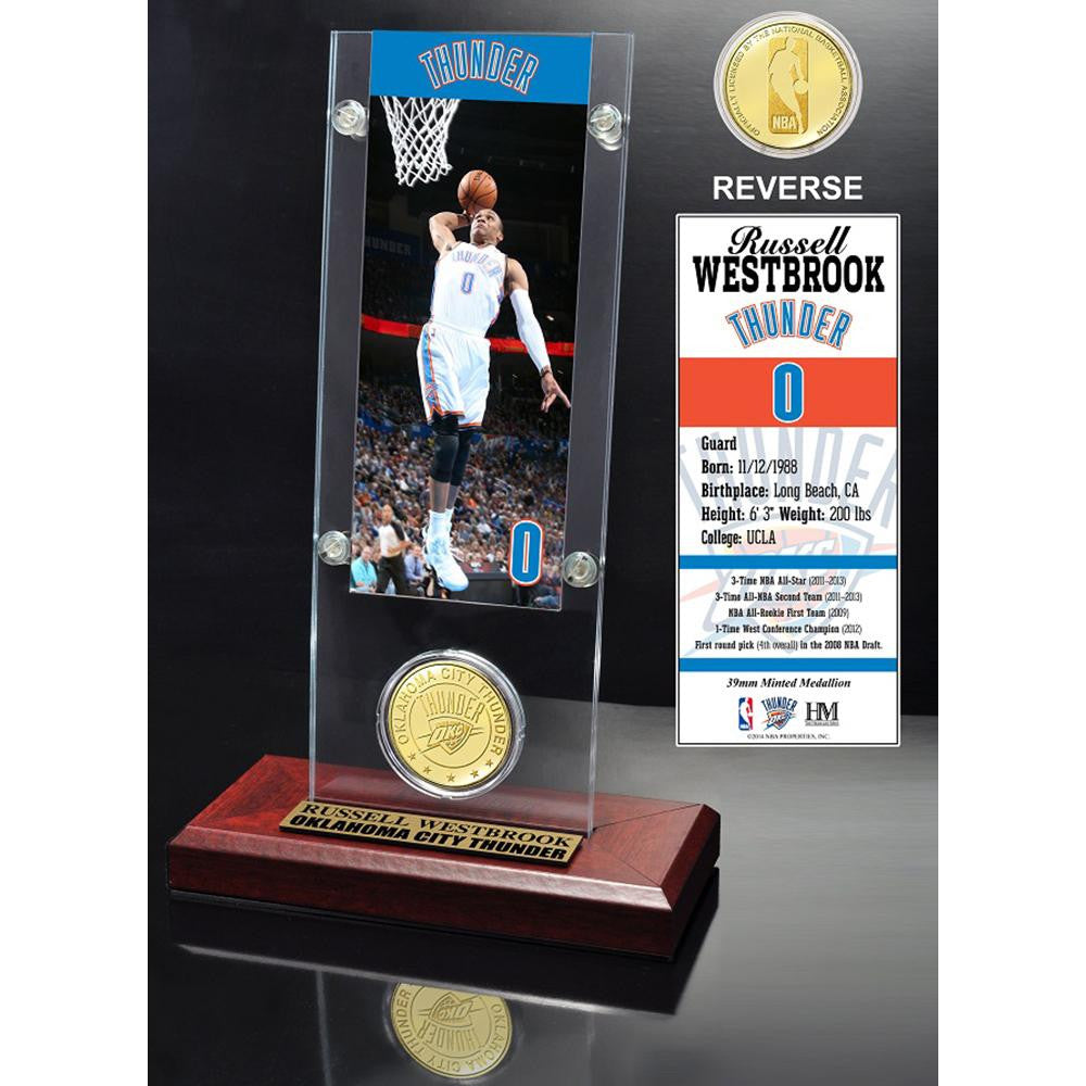 Russell Westbrook Ticket & Bronze Coin Acrylic Desk Top