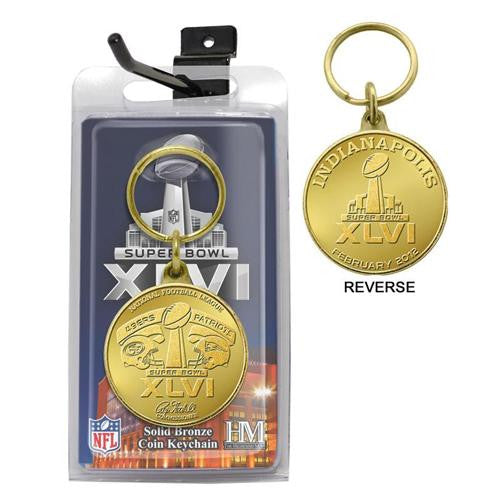 Super Bowl XLVI Flip Coin Keychain