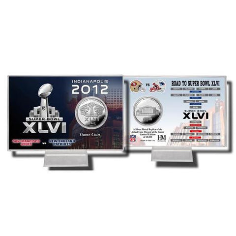 Super Bowl XLVI Silver Flip Coin Card