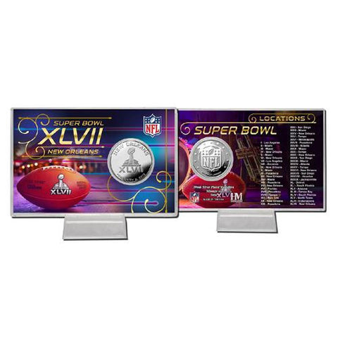 Super Bowl XLVII Commemorative Silver Coin Card