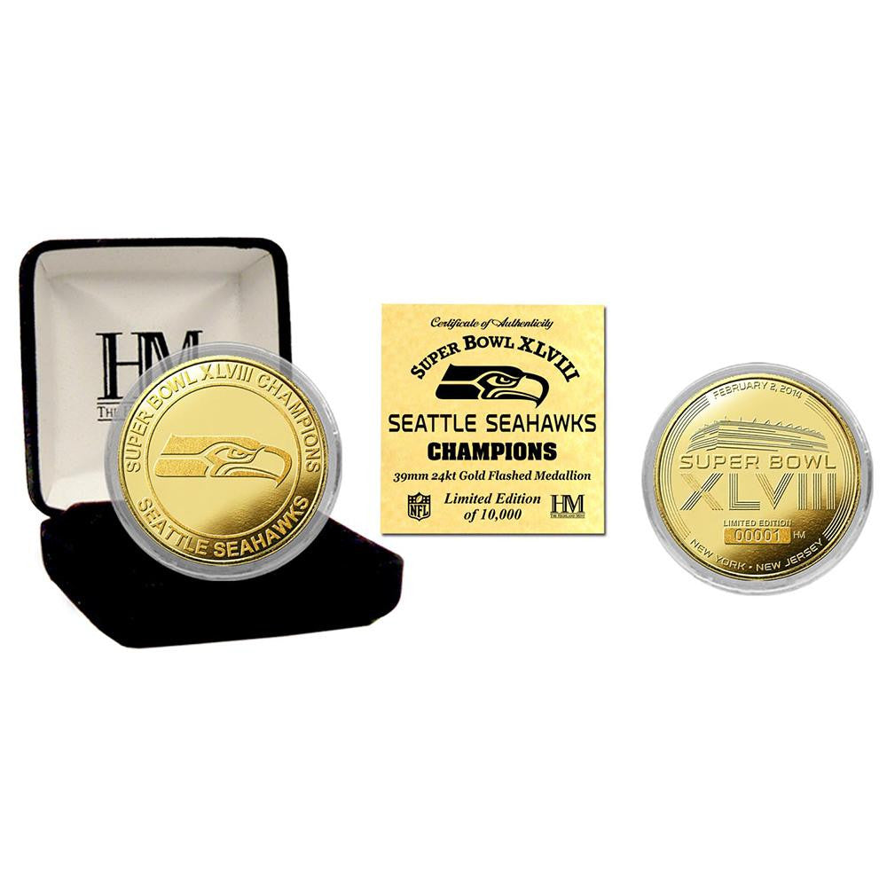 Seattle Seahawks Super Bowl 48 Champions Gold Mint Coin