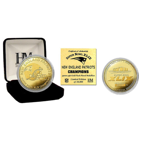 New England Patriots Super Bowl XLIX Champions Gold Mint Coin