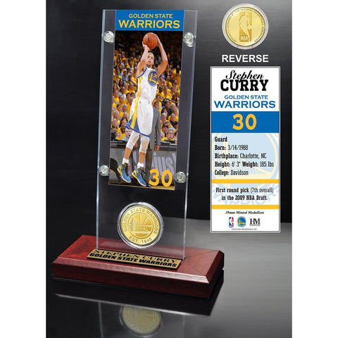 Stephan Curry Ticket & Bronze Coin Acrylic Desk Top