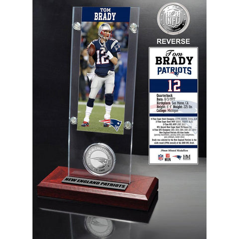 Tom Brady Ticket & Minted Coin Acrylic Desk Top