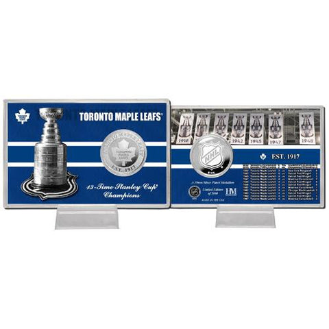 Toronto Maple Leafs NHL Toronto Maple Leafs Stanley Cup inHistoryin Silver Coin Card