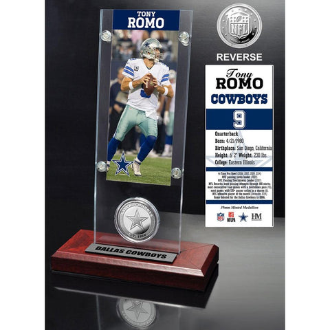 Tony Romo Ticket & Minted Coin Acrylic Desk Top