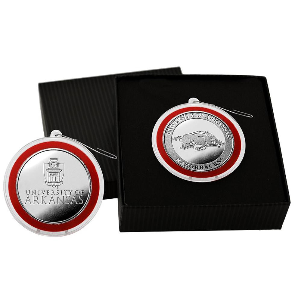 University of Arkansas Silver Coin Ornament