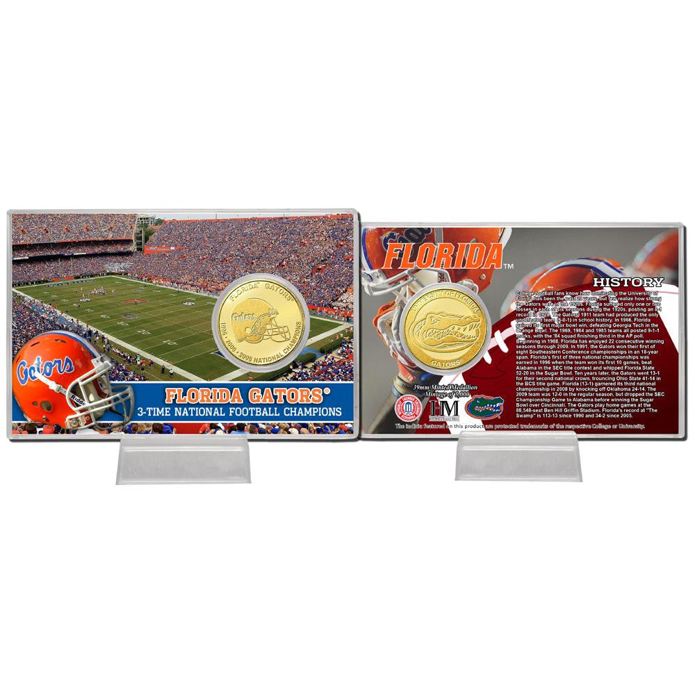 University of Florida in3-Time National Championsin Bronze Coin Card
