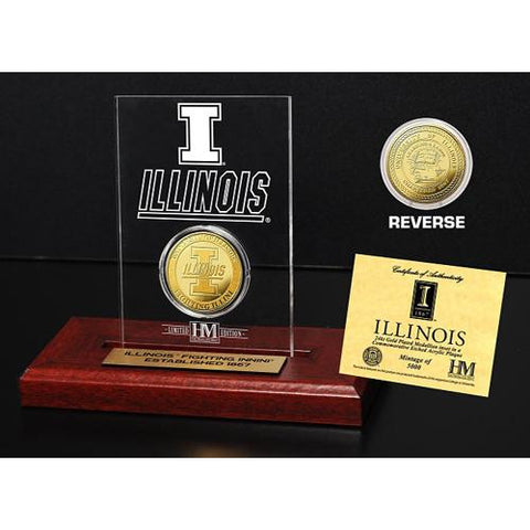 University of Illinois 24KT Gold Coin Etched Acrylic