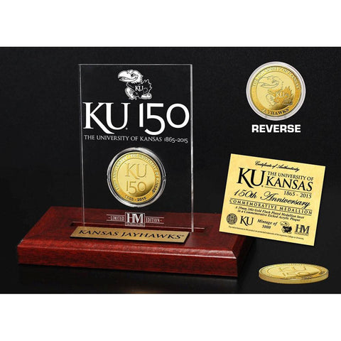 University of Kansas 150th Anniversary Gold Coin Etched Acrylic