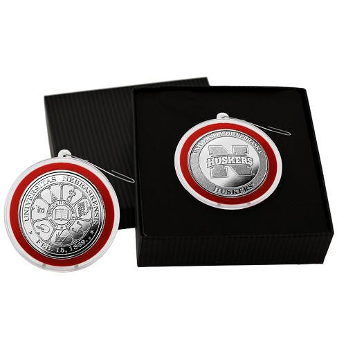 University of Nebraska Silver Coin Ornament