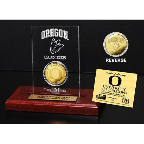 University of Oregon  24KT Gold Coin Etched Acrylic