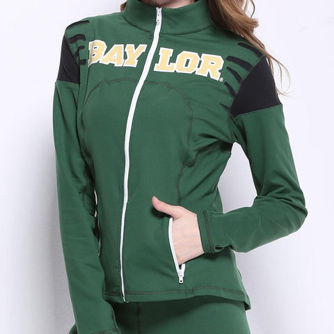 Baylor Bears NCAA Womens Yoga Jacket (Green) (Medium)