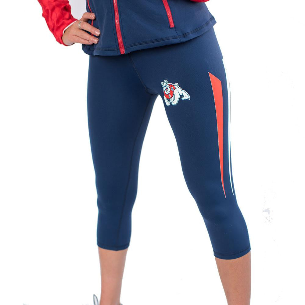 Fresno State Bulldogs NCAA Womens Yoga Pant (Navy Blue) (Large)