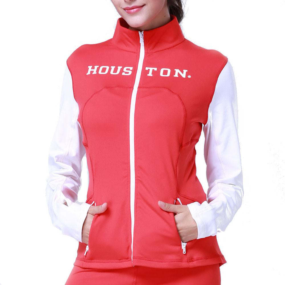 Houston Cougars NCAA Womens Yoga Jacket (Red) (Large)