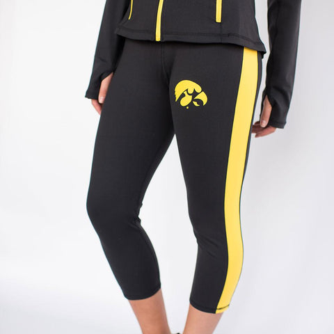 Iowa Hawkeyes NCAA Womens Yoga Pant (Black) (Small)