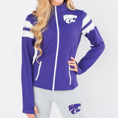 Kansas State Wildcats NCAA Womens Yoga Jacket (Purple)