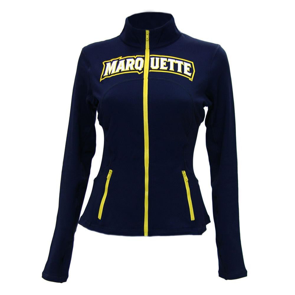 Marquette Golden Eagles NCAA Womens Yoga Jacket (Navy Blue) (Small)