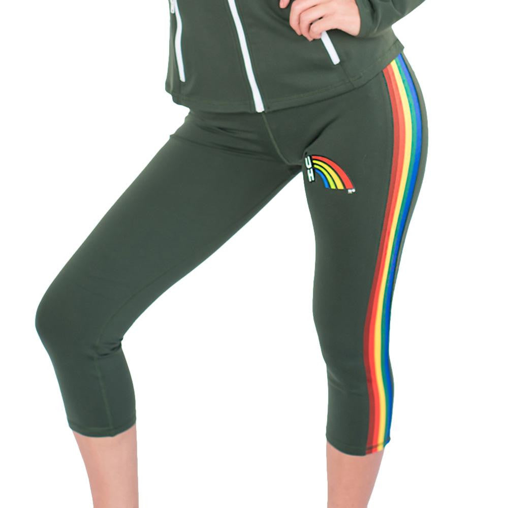 Hawaii Rainbow Warriors NCAA Womens Yoga Pant (Rainbow) (Green)