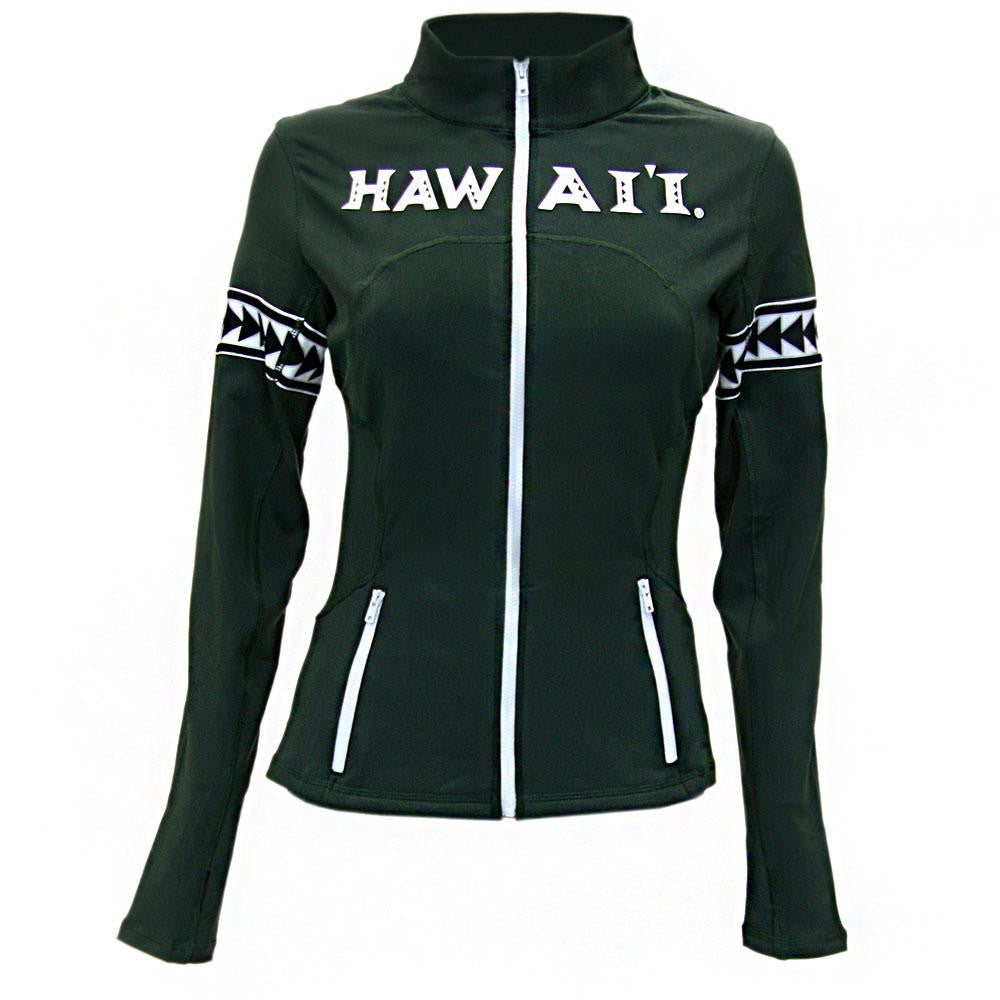 Hawaii Rainbow Warriors NCAA Womens Yoga Jacket (Green)