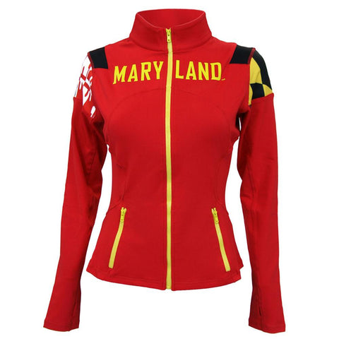 Maryland Terps NCAA Womens Yoga Jacket (Red)