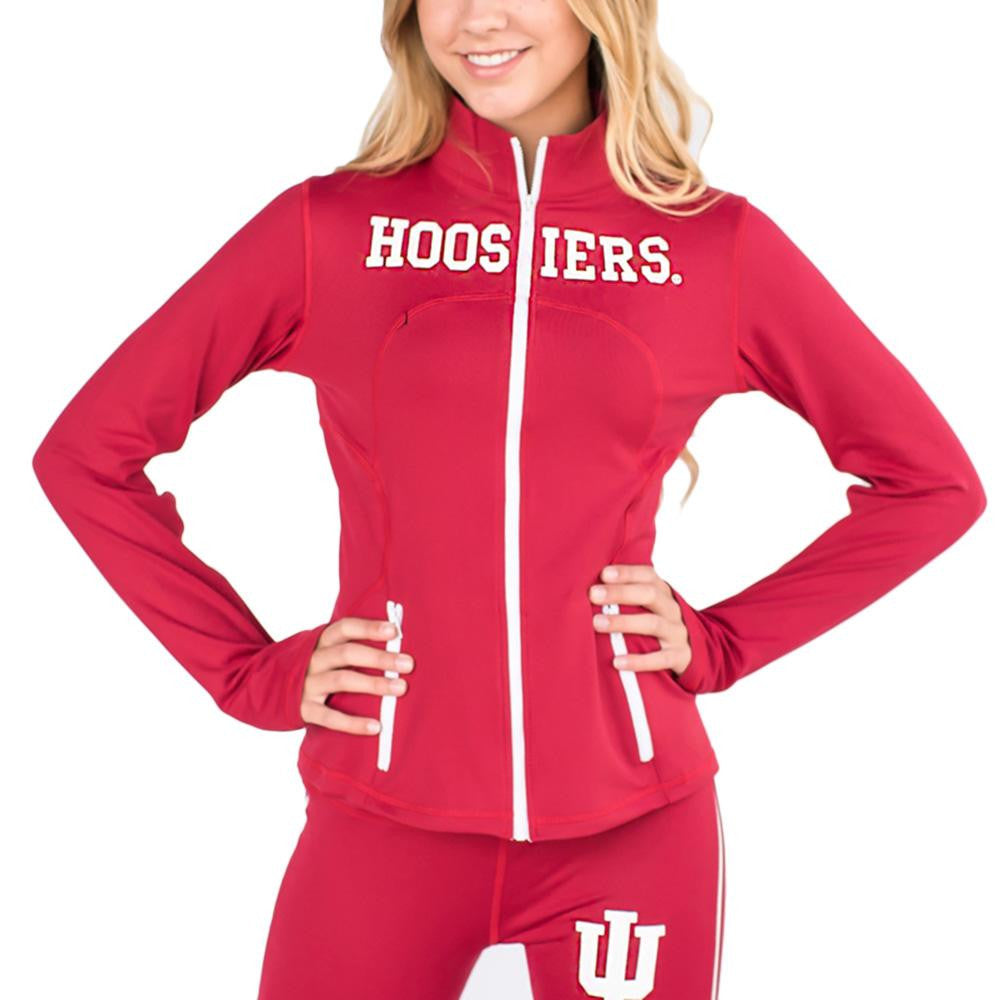 Indiana Hoosiers NCAA Womens Yoga Jacket (Red) (Small)