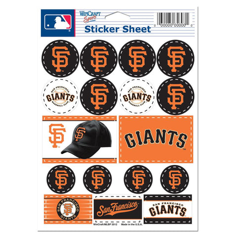 San Francisco Giants MLB Vinyl Sticker Sheet 5 x 7