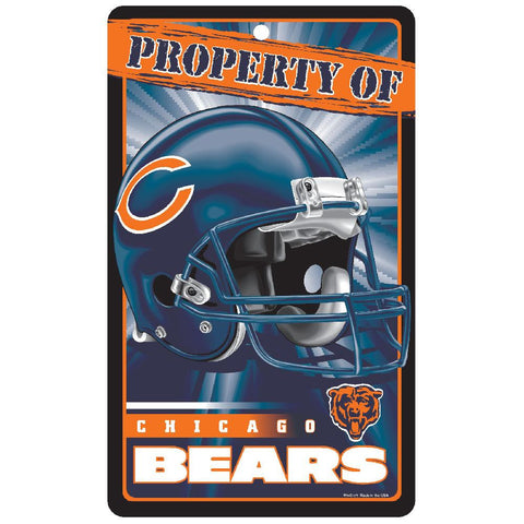 Chicago Bears NFL Property Of Plastic Sign (7.25in x 12in)