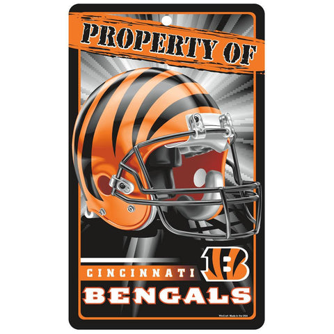 Cincinnati Bengals NFL Property Of Plastic Sign (7.25in x 12in)