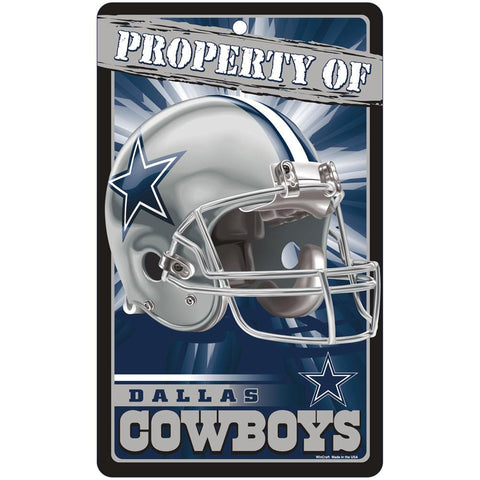 Dallas Cowboys NFL Property Of Plastic Sign (7.25in x 12in)