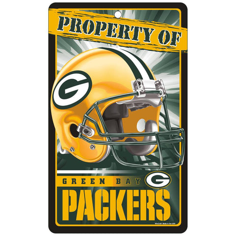 Green Bay Packers NFL Property Of Plastic Sign (7.25in x 12in)