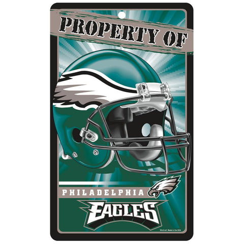 Philadelphia Eagles NFL Property Of Plastic Sign (7.25in x 12in)