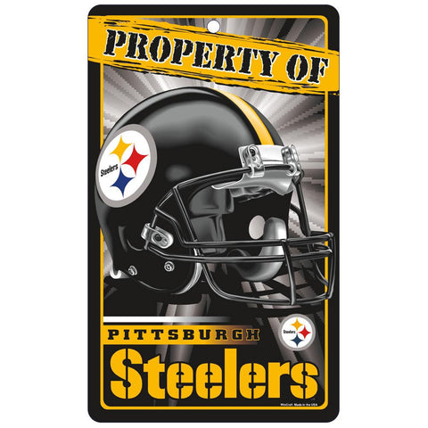 Pittsburgh Steelers NFL Property Of Plastic Sign (7.25in x 12in)