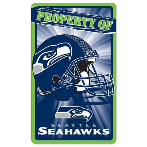 Seattle Seahawks NFL Property Of Plastic Sign (7.25in x 12in)