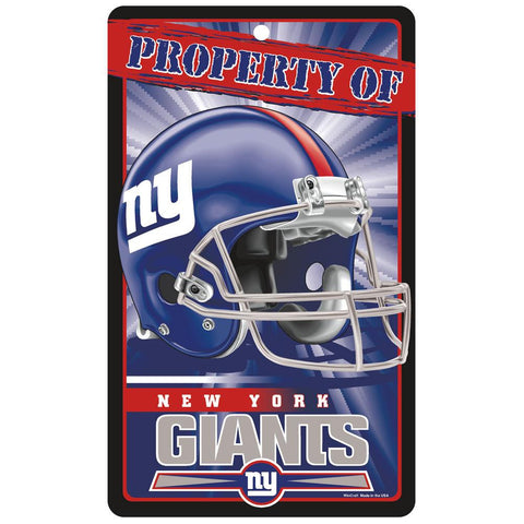 New York Giants NFL Property Of Plastic Sign (7.25in x 12in)