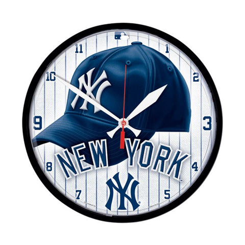 New York Yankees MLB Round Wall Clock (Cap)