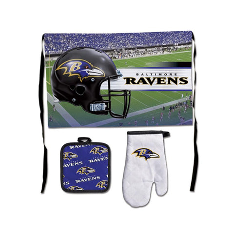 Baltimore Ravens NFL Premium 3-Piece Barbeque Tailgate Set