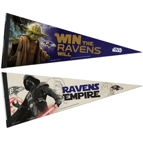 Baltimore Ravens NFL Star Wars Dark Side-Light Side Premium Pennant 2pc Set (12in. x 30in.)