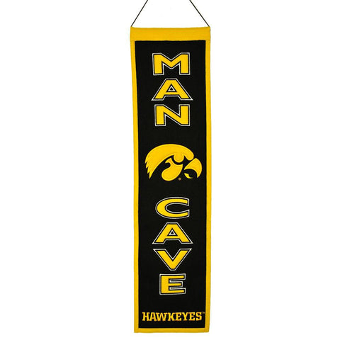 Iowa Hawkeyes NCAA Man Cave Vertical Banner (8 x 32)