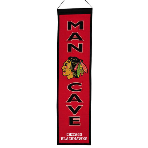 Chicago Blackhawks NHL Man Cave Vertical Banner (8 x 32)