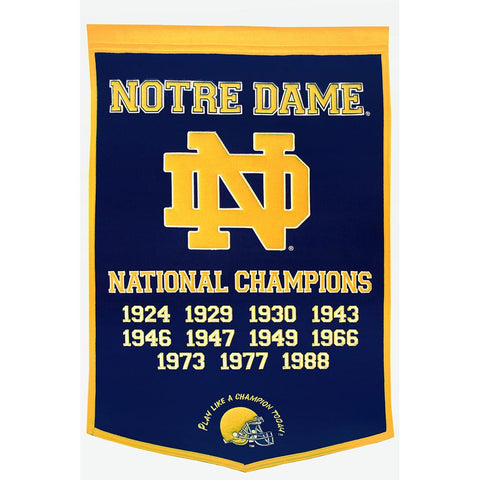 Notre Dame Fighting Irish NCAA Dynasty Banner (24x36)