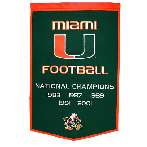Miami Hurricanes NCAA Dynasty Banner (24x36)